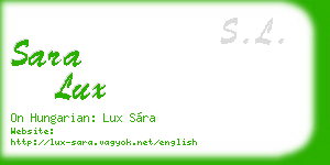 sara lux business card